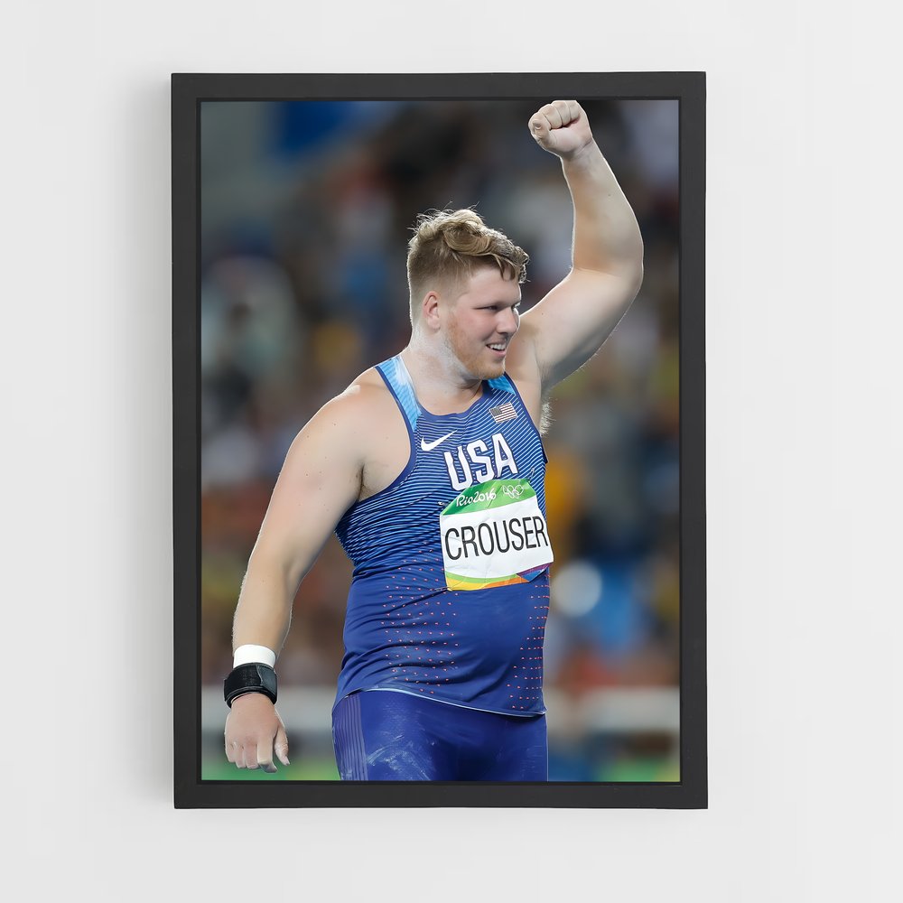 Poster Ryan de crouser – affiche Athlétisme (vue 2)
